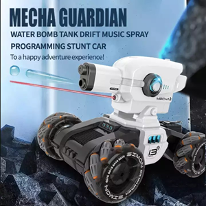 ماشین کنترلی شارژی لیزری نگهبان تیر ژله ای پرتاب کن Mecha Guardian Water Bomb Spray Car Remote Control 1:12 -اسباب بازی